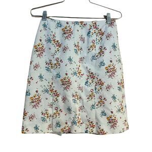 vintage Alberto Makali women high rise cream mini skirt sz 2 lining slip side